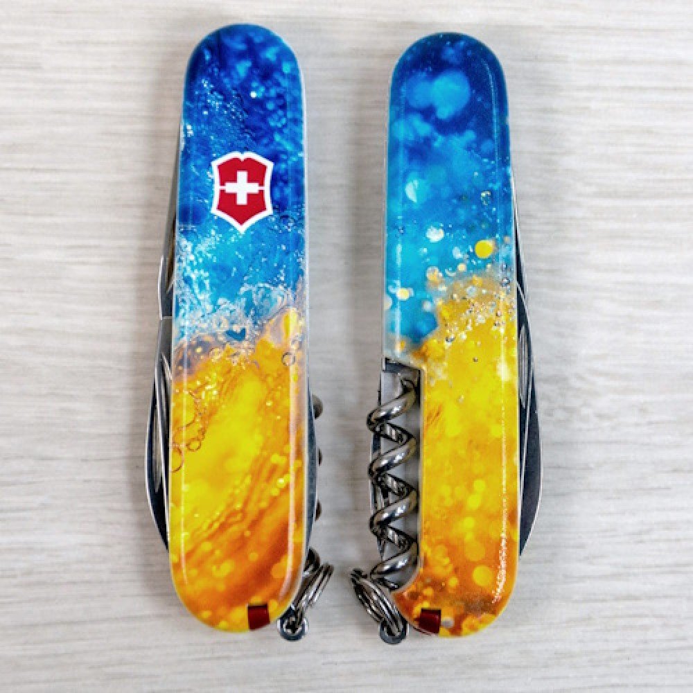 Ніж Victorinox Spartan Ukraine жовто-синій бризки 1.3603.7_T3160pw