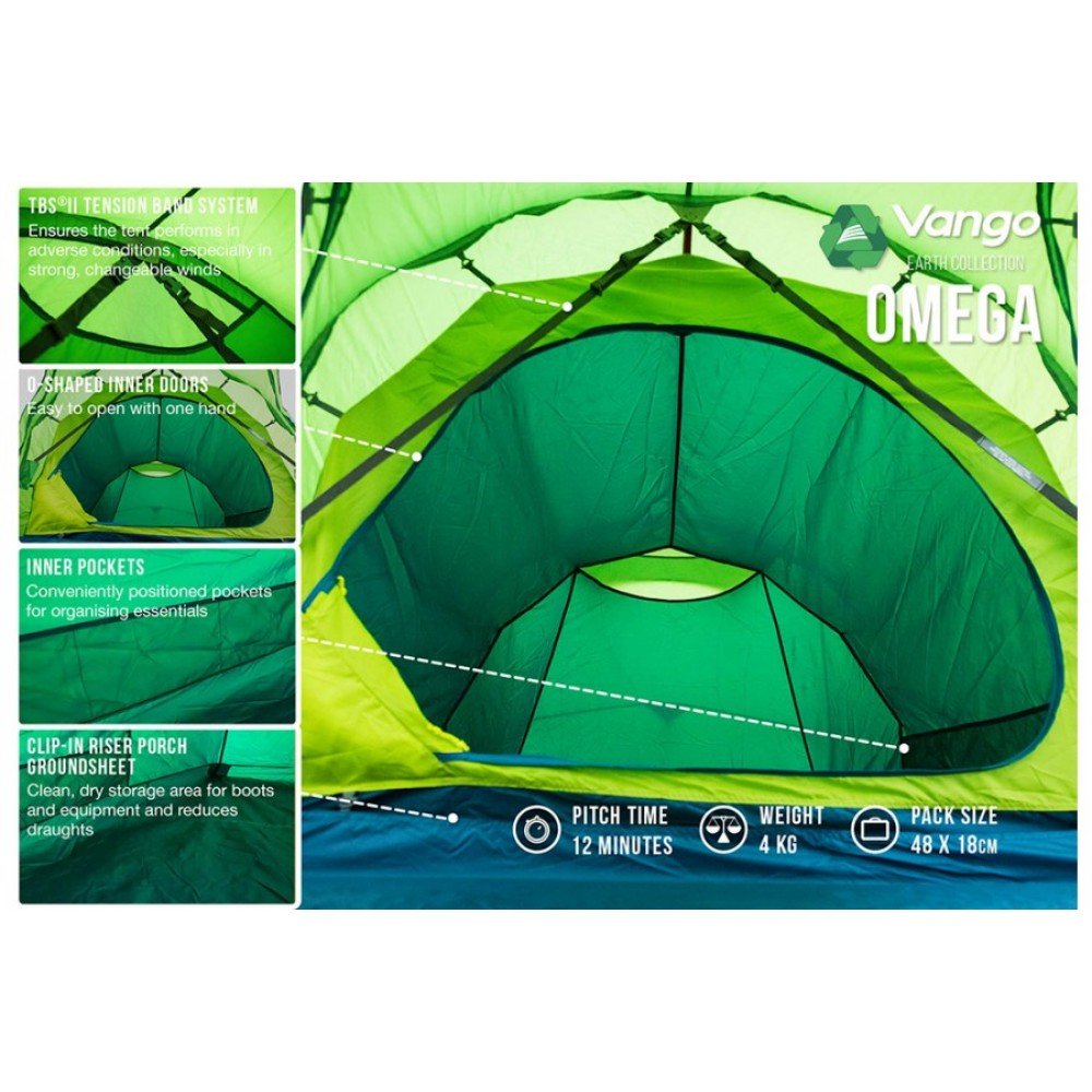 Намет Vango Omega 250 Pamir Green (TENOMEGA P32163)