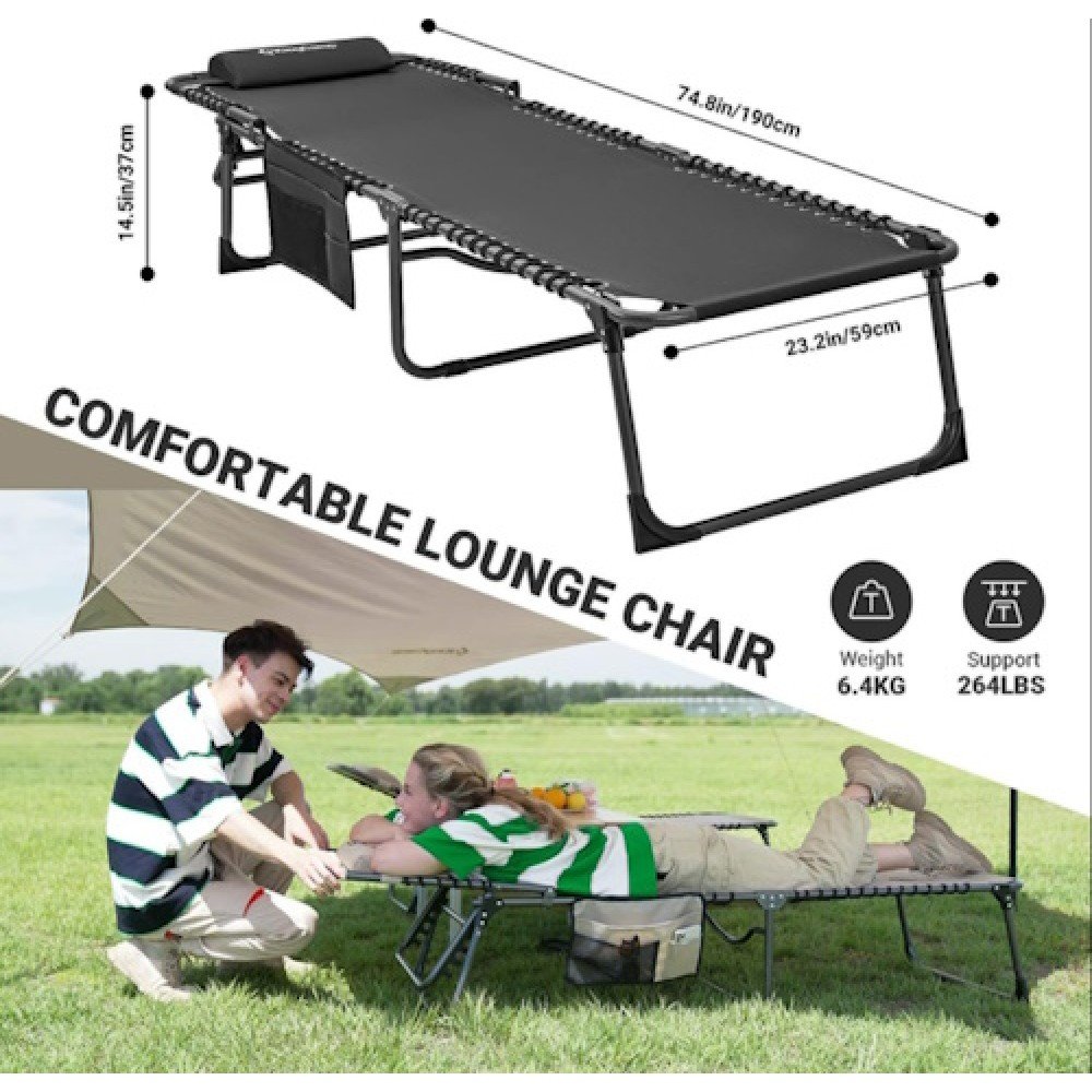 Розкладачка KingCamp KC2419 Folding Chaise Lounge Chairs Grey