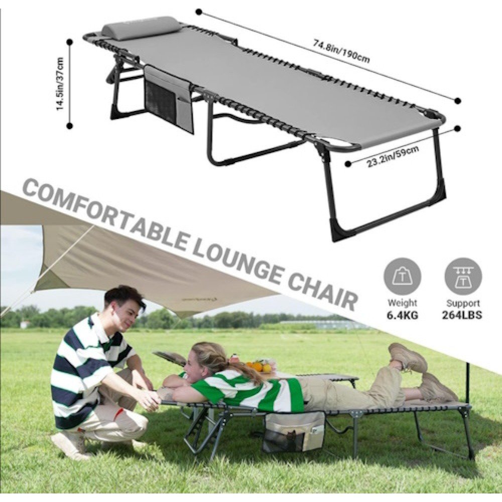 Розкладачка KingCamp KC2419 Folding Chaise Lounge Chairs Grey
