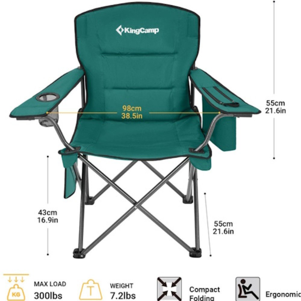 Розкладний стілець KingCamp KC2141 Oversized Outdoor Camping Folding Chair Green