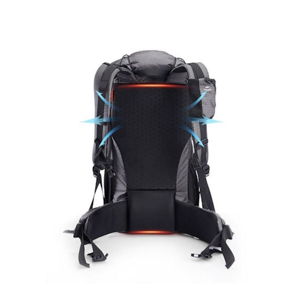 Рюкзак туристичний Naturehike Rock 60+5 л NH19BP095 графіт в клітинку