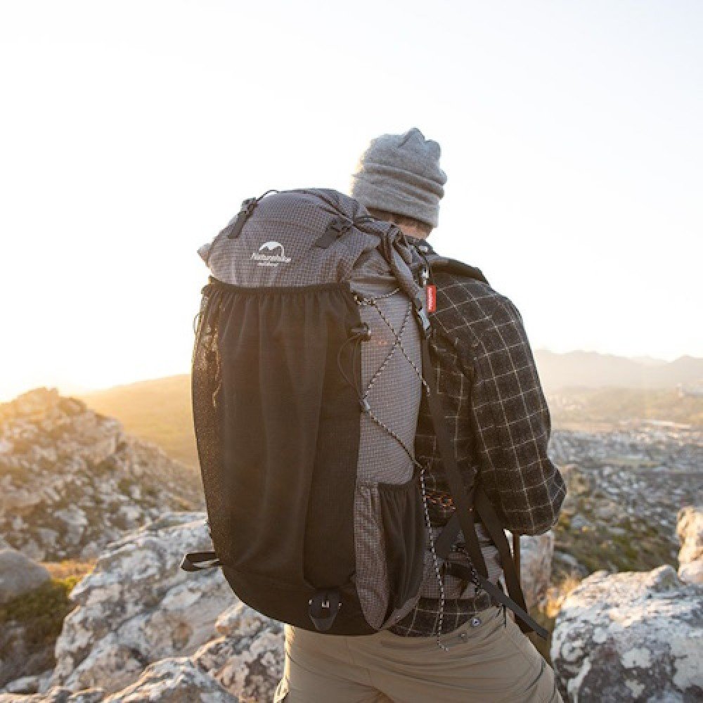 Рюкзак туристичний Naturehike Rock 60+5 л NH19BP095 графіт в клітинку