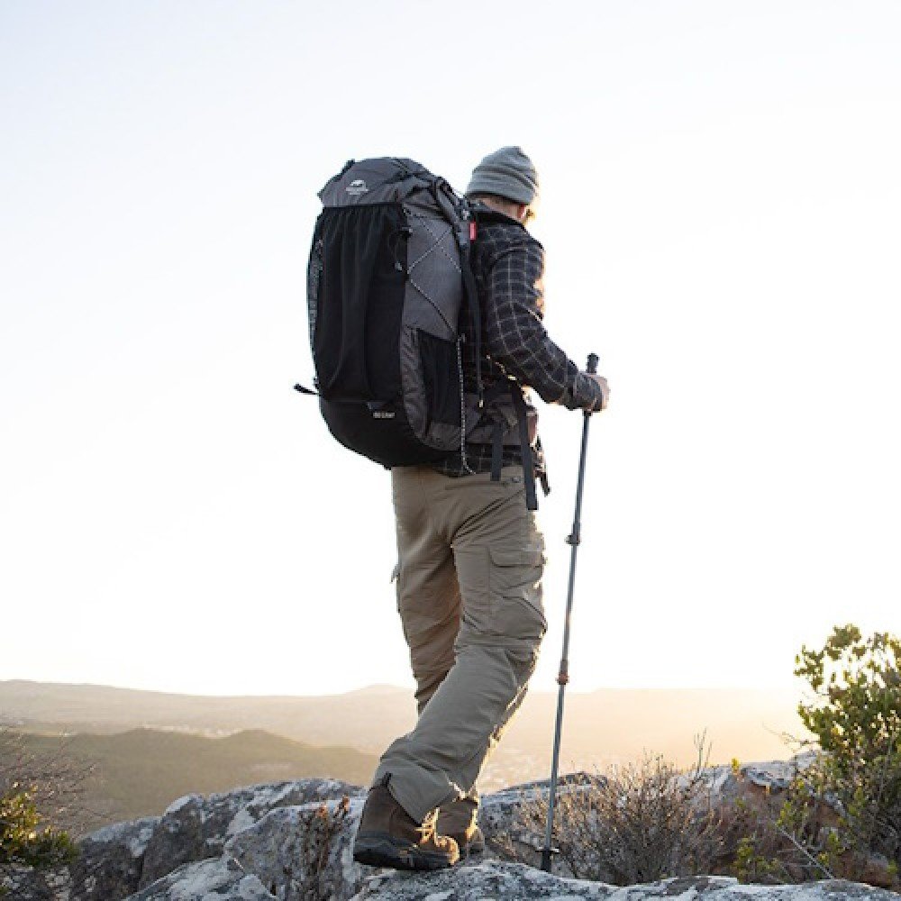 Рюкзак туристичний Naturehike Rock 60+5 л NH19BP095 графіт в клітинку