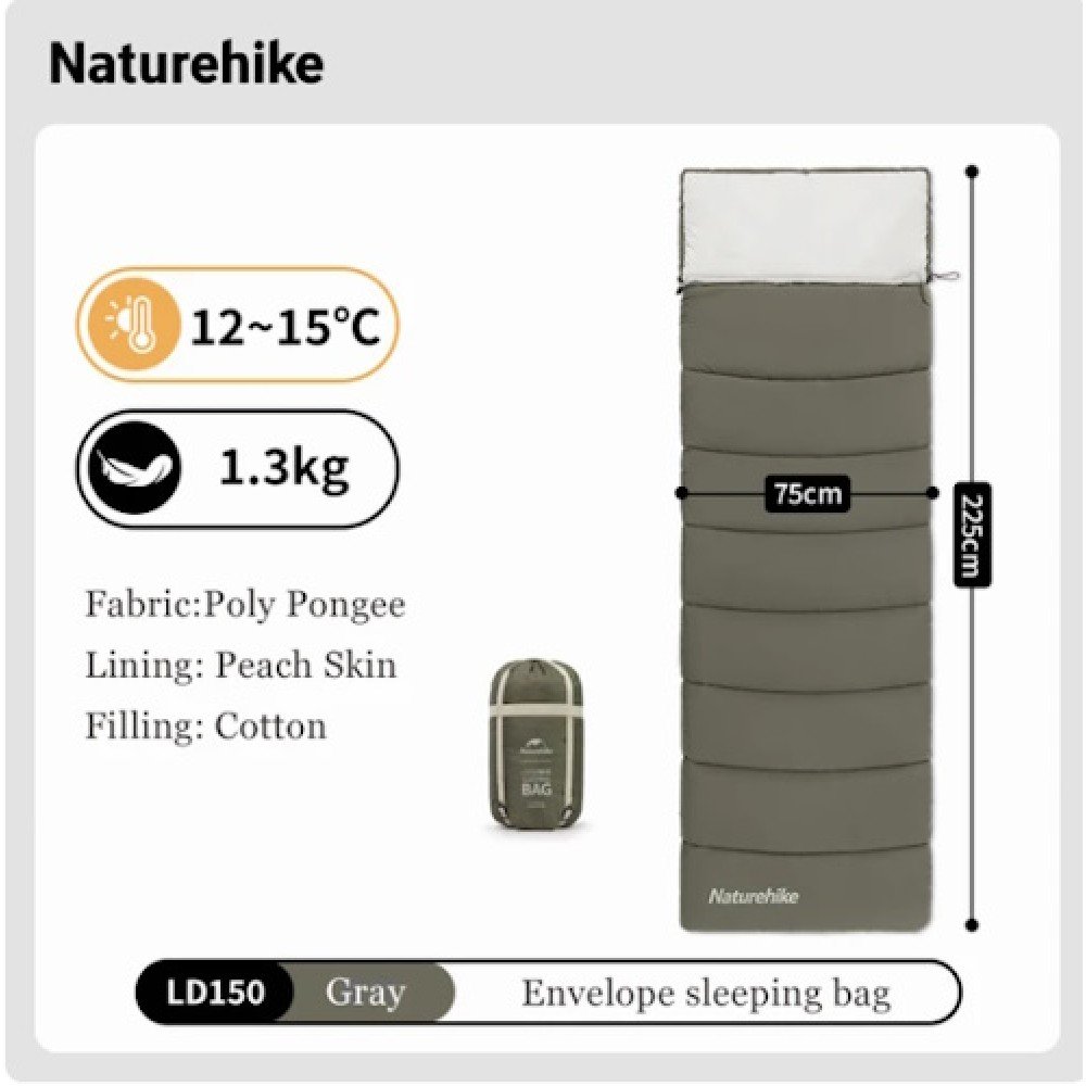 Спальний мішок Naturehike LD150 CNK2300SD016 темно-зелений
