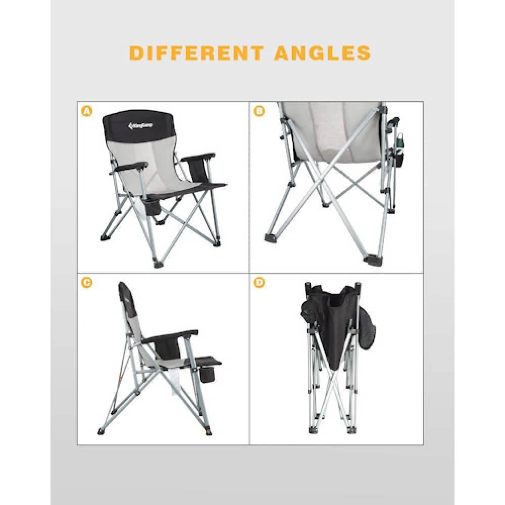 Стілець складаний KingCamp HARD ARM CHAIR KC3825 BLACK/MEDIUMGREY
