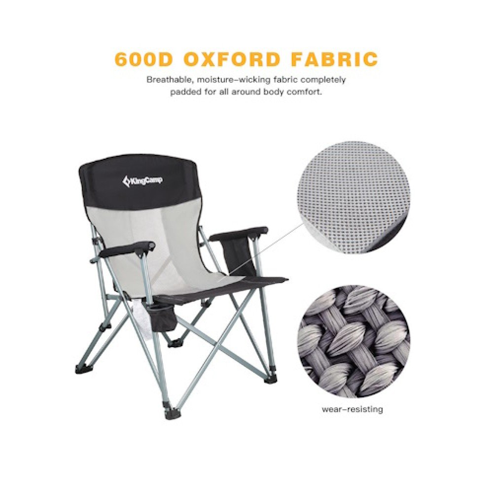 Стілець складаний KingCamp HARD ARM CHAIR KC3825 BLACK/MEDIUMGREY