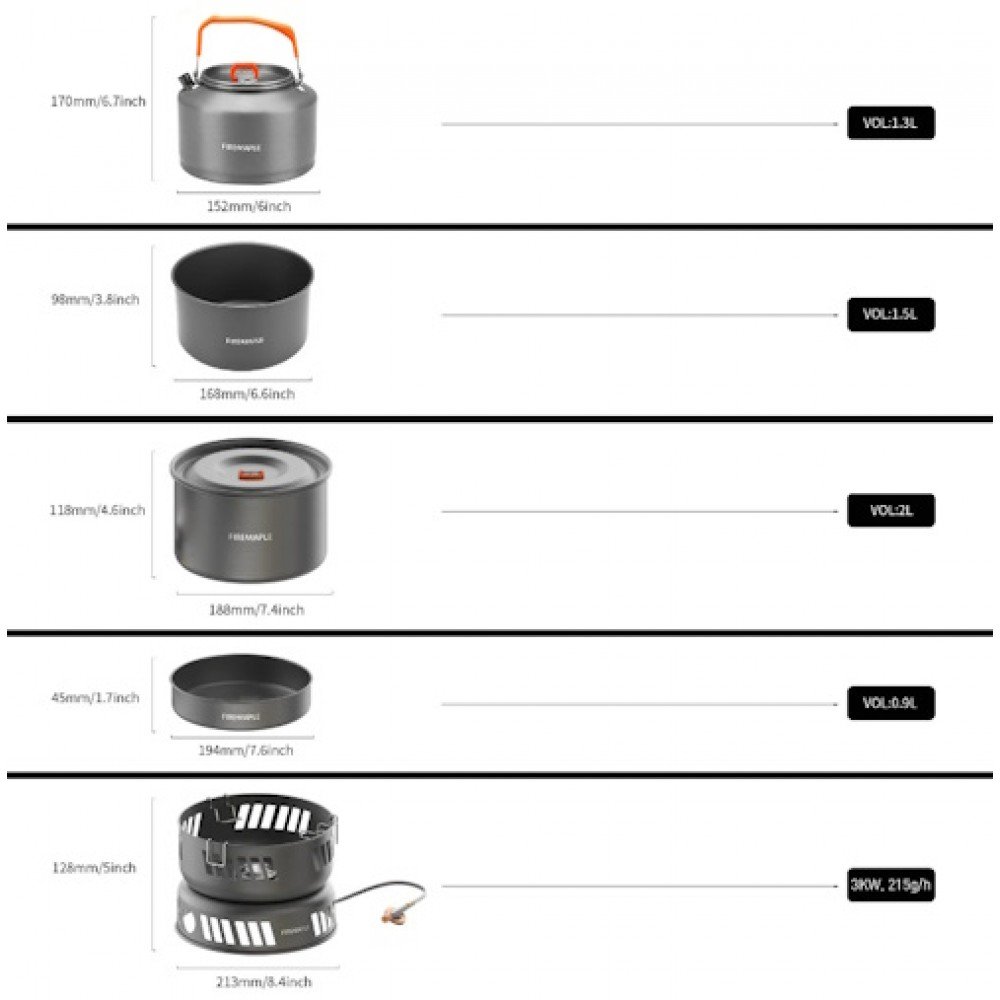 Система для приготування їжі Fire Maple Cooking Kit W