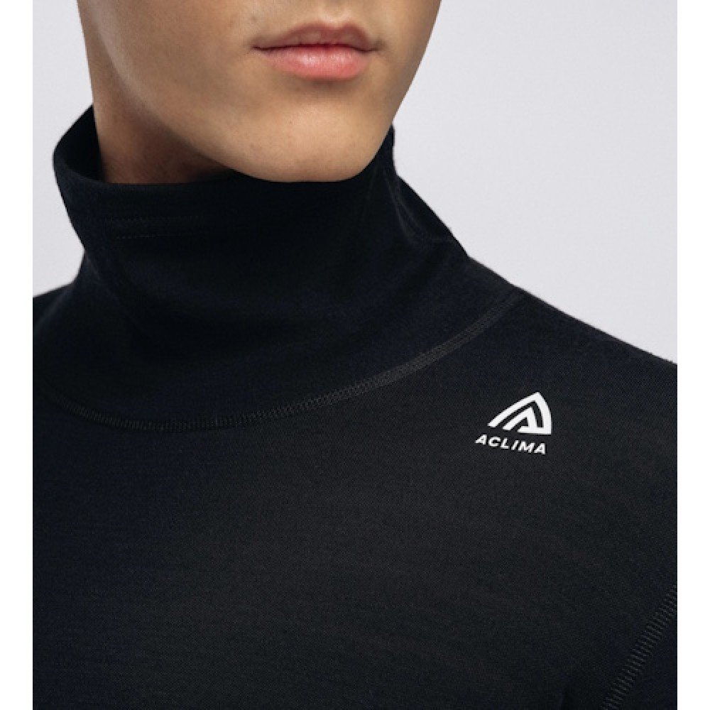 Термокофта чоловіча Aclima WarmWool 200 Roll Neck M's Jet Black