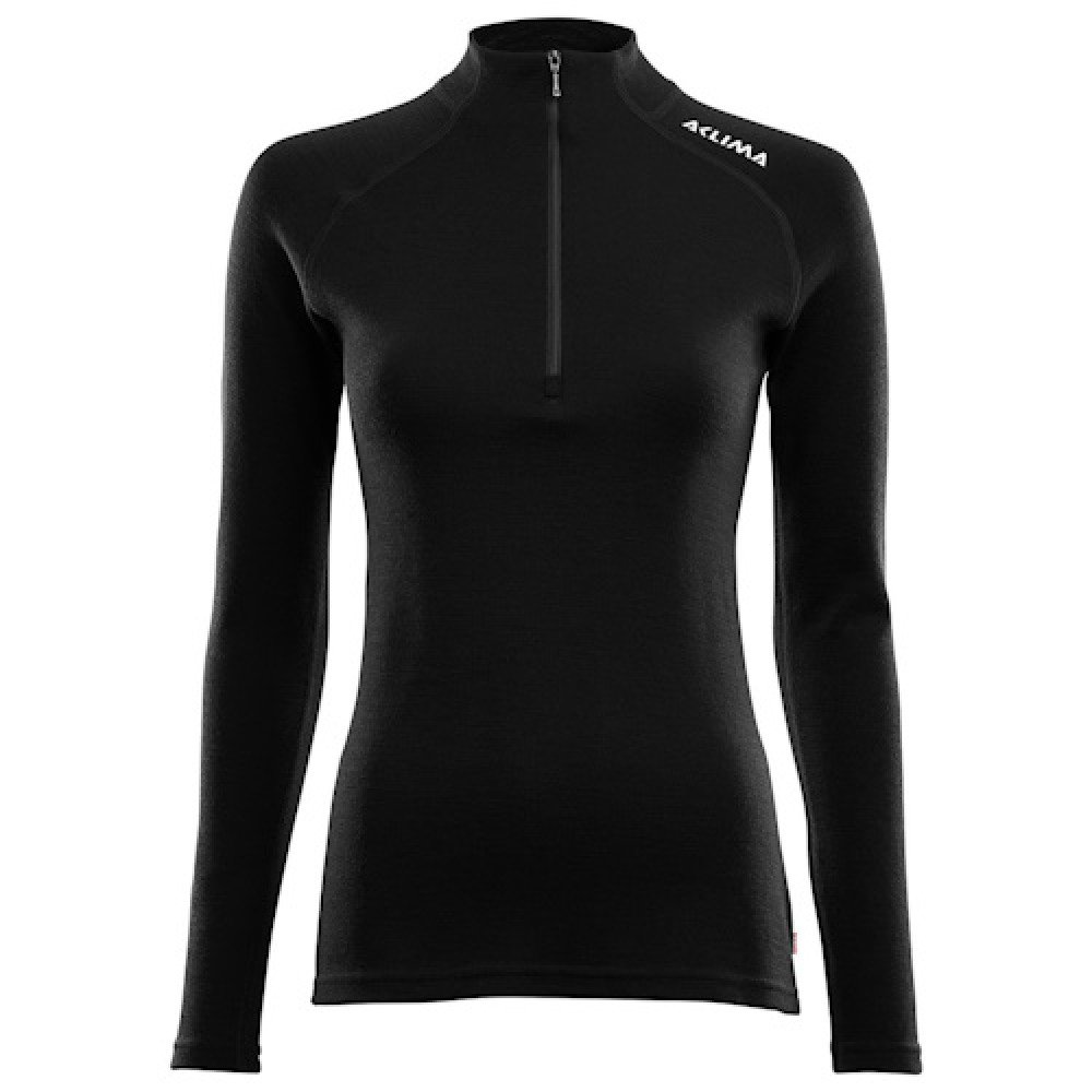 Термокофта жіноча Aclima WarmWool 200 Mock Neck Women Jet Black
