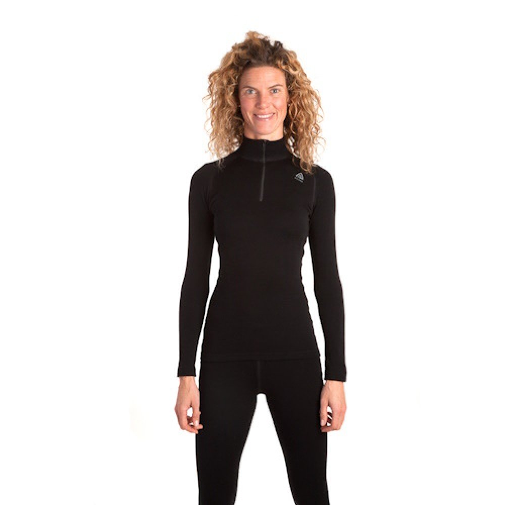 Термокофта жіноча Aclima WarmWool 200 Mock Neck Women Jet Black