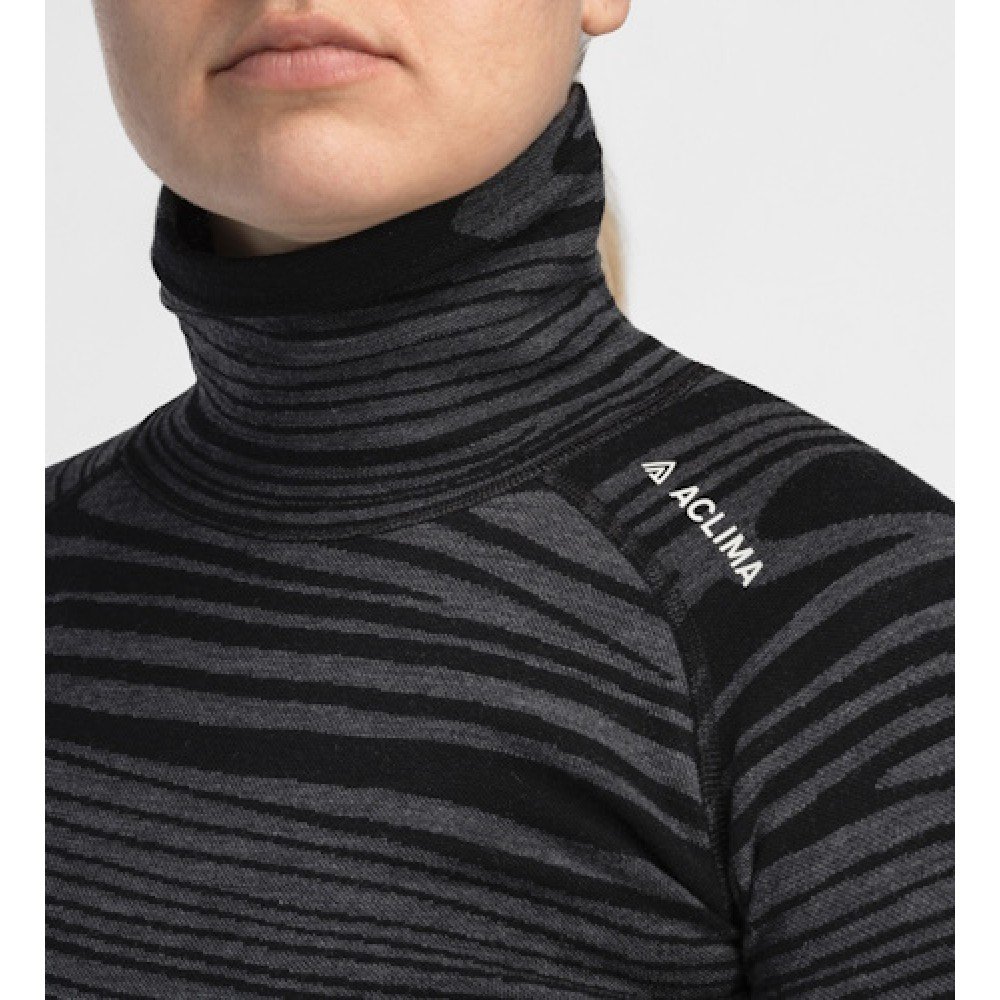 Термобілизна жіноча Aclima WarmWool 200 Roll Black Motion