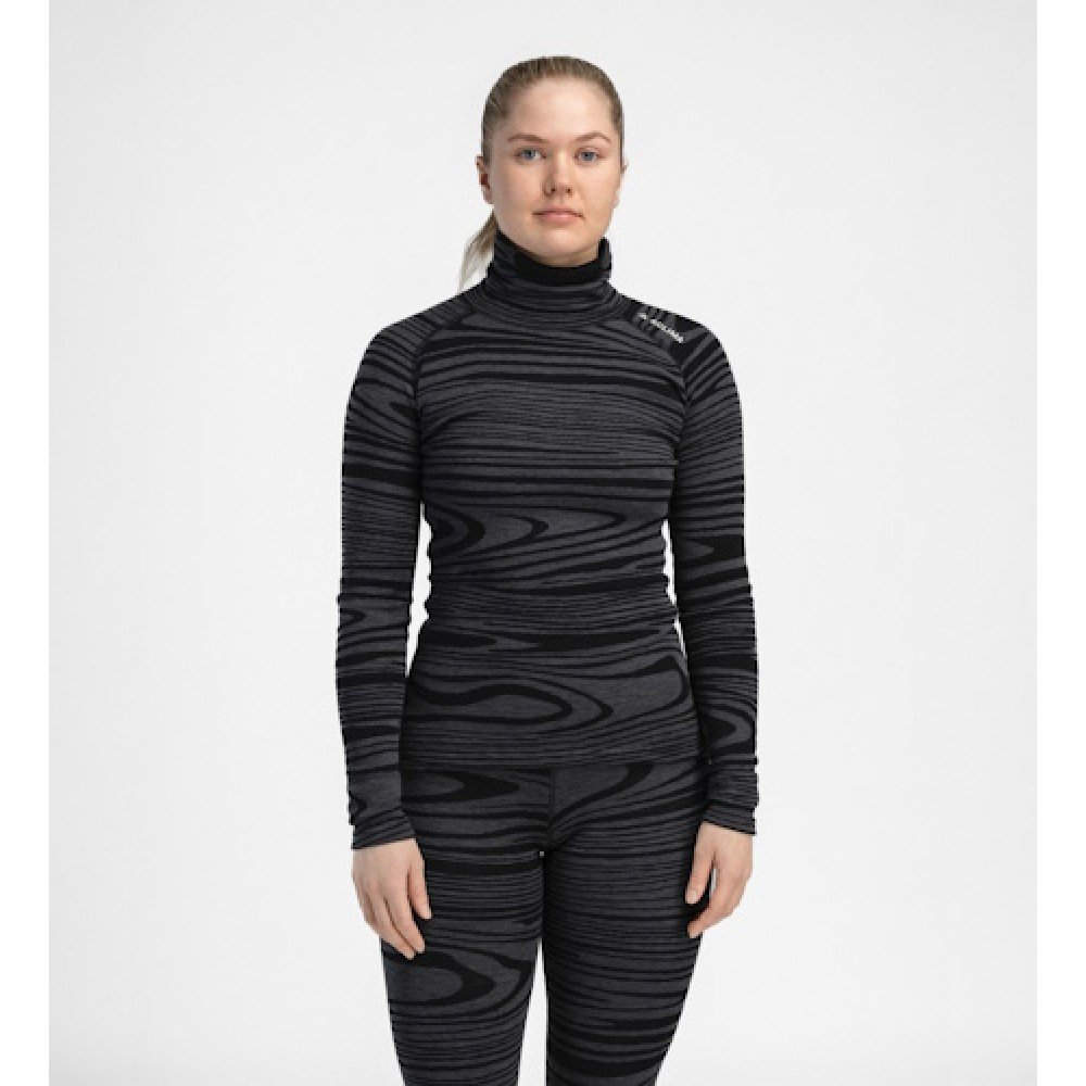 Термобілизна жіноча Aclima WarmWool 200 Roll Black Motion