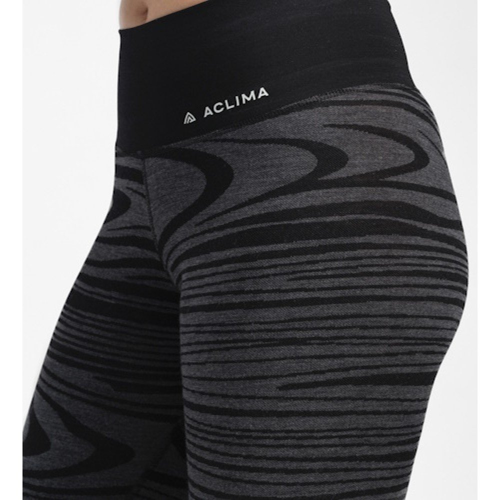 Термоштани жіночі Aclima WarmWool 200 Longs High Waist Black Motion