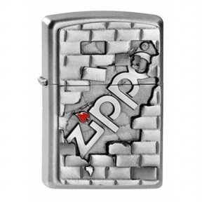 Запальничка Zippo The Wall Emblem Satin Chrome бензинова